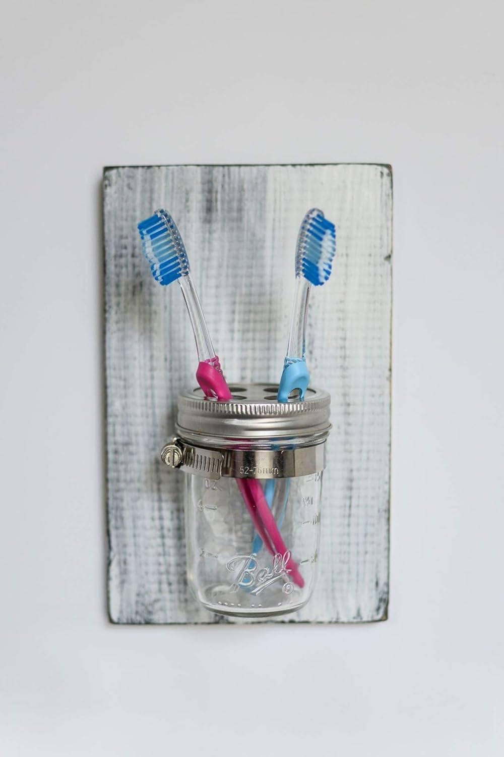 Mason Jar Toothbrush Holder, Rustic Bathroom Decor Handmade