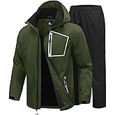 SWISSWELL Men's Rain Suits High Visibility Reflective Motorcycle Rain Gear Waterproof Breathable Jacket and Pants