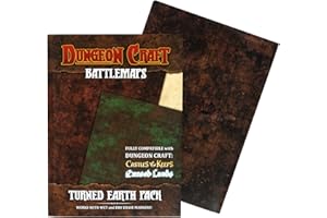 DUNGEON CRAFT Battlemaps Board Game, Battle Mat for Dungeons and Dragons, Double-Sided Gloss Laminated DND Terrain Mat, Wet and Dry Erase Board, Table Top Games (Turned Earth Pack, 24"x33"/1" Grid)