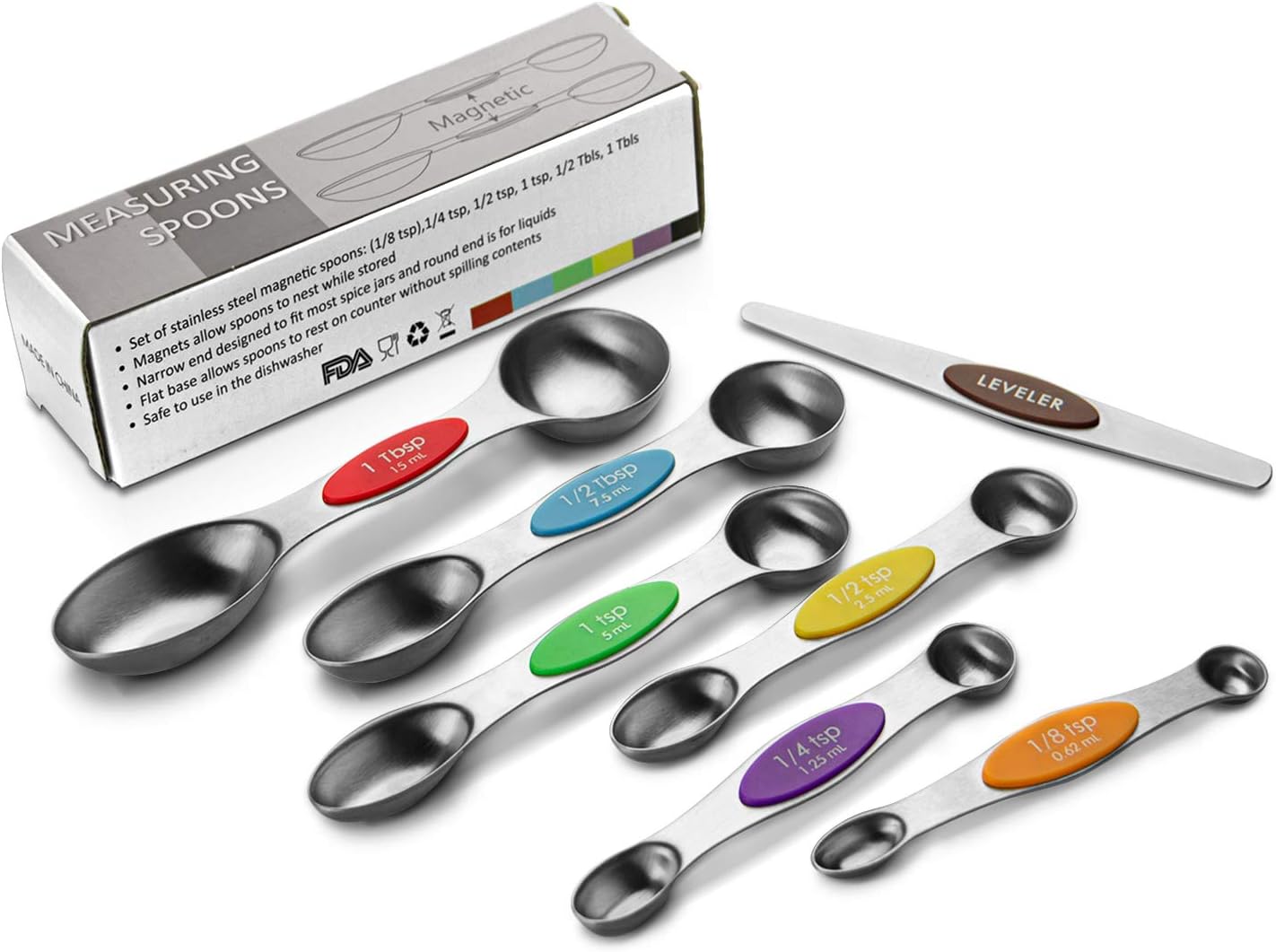 AOOSY Measuring Stainless Steel Spoons Round Kitchen
