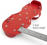 QWORK Gunite Spiked Shoes 1 Pair Lawn Aerator Shoes 1 inch Short Spikes Red view 8