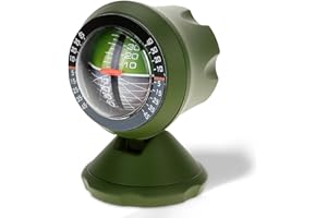 Agatige Car Vehicle Inclinometer, Adjustable Angle Slope Tilt Indicator Level Meter Gradient Balancer Compass Clinometer Indicator Slopemeter Finder Tool