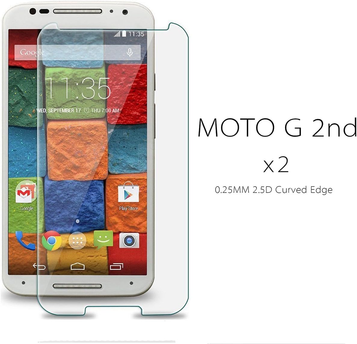 MOTO G 2nd gen Screen Protector,NasaBear 2 Pack MOTO G 2nd Tempered Glass Screen Protector HD 0.25mm Slim 2.5D 9H Hardness Premium Tempered Glass Screen Protector For MOTO G 2nd GENERATION