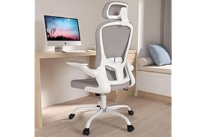 SILYBON Office Chair, High Back Ergonomic Desk Chair, Breathable Mesh Desk Chair with Adjustable Lumbar Support and Headrest, Swivel Task Chair with flip-up Armrests, Executive Chair for Home Office