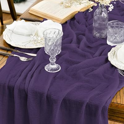 Artoid Mode Boho Purple Gauze Table Runner 300 cm Polyester Kitchen Decor