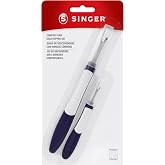 SINGER Comfort Grip Seam Ripper Set, Safety Cap for Sewing, 2 Count | Set of 2 comfort-grip seam rippers, large and small, with safety caps; pick threads, open buttonholes, remove buttons