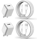 iPhone Charger,Long 6FT iPhone Charger 2Pack i Phone Cord 6feet USB to Lightning Cable Quick Fast Charging Data Sync Cord USB Wall Charge Block Adapter for I Phone14/13/12/11/XS/XR/X/8/7/5/SE2022/iPad
