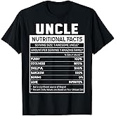 Uncle Nutritional Facts Funny Uncle Niece Nephew Love T-Shirt