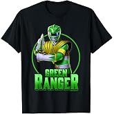 Power Rangers Green Ranger Karate Action Circle Portrait T-Shirt Small