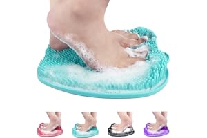AXLOFO® Shower Foot Scrubber Mat, XL Larger Size Foot Massager Mat with Non-Slip Suction Cups - Cleans, Exfoliationl, Massages Your Feet Without Bending, Foot Circulation & Relieve Tired Feet (Green)