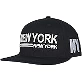 E BY ELIDAN 3D Embroidered New York Landmark Snapback Hat Black, Iconic NYC Landmark + Skyline Design Under Brim, Statue of Liberty in NY Icon on Side, Acrylic Wool Blend, Adjustable for Men Women