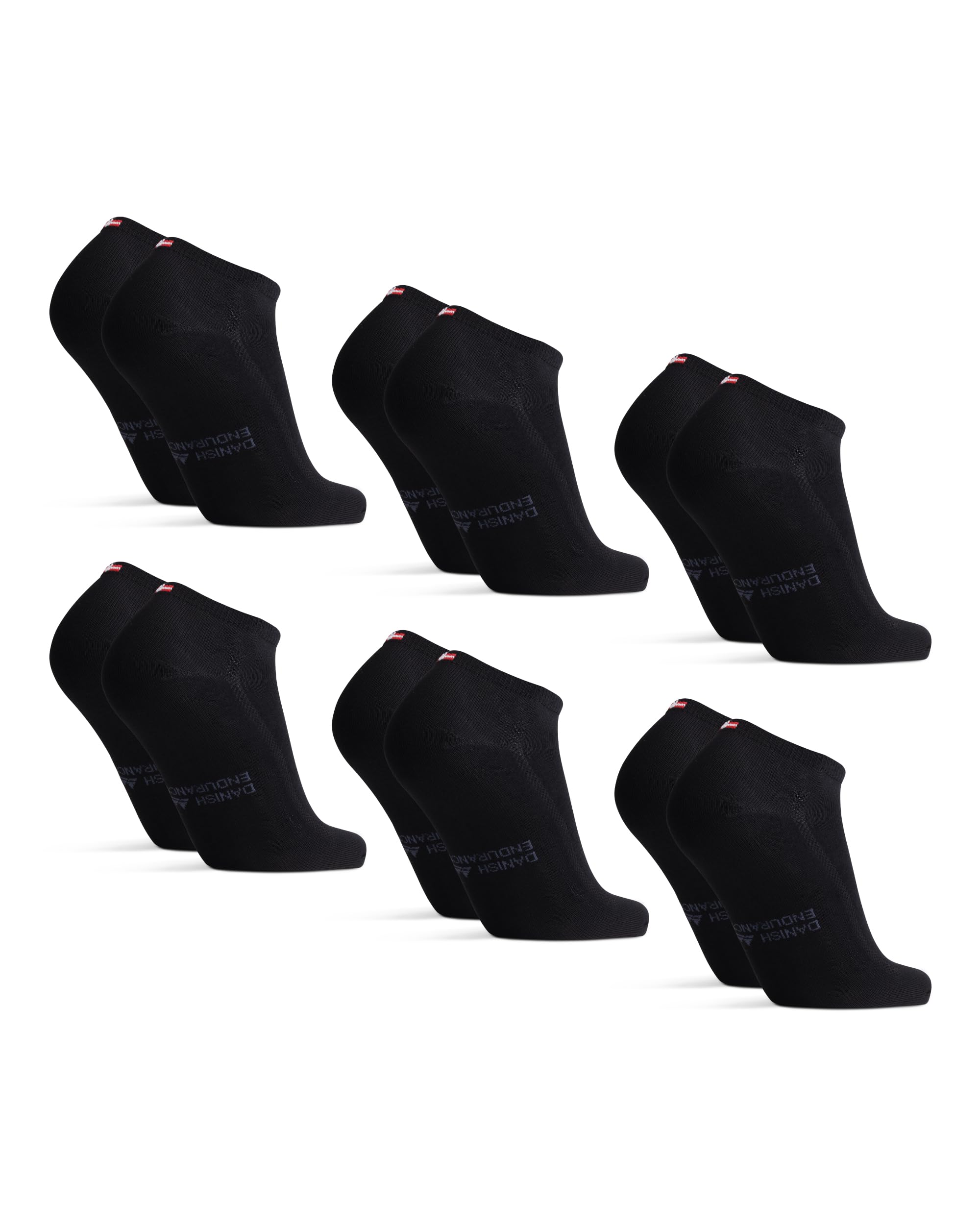 DANISH ENDURANCE 6 Paar Bambus Sneaker-Socken, Kurze Sommer Bambus Socken, Halbsocken, Damen & Herren, Schwarz, 39-42