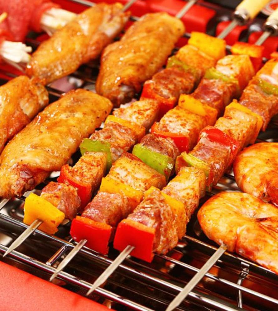 review DGPOAD Electric Barbecue Grill Indoor Smokefree Table BBQ Grilling with 6 Levels of Temperature Adjustment for Home Outdoor Courtyard Camping Travel Hiking