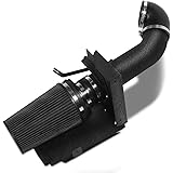 MOOSUN 4 inch Cold Air Intake Black Tube + Heat Shield for 1999-2006 GMC/Chevy V8 4.8L/5.3L/6.0L Silverado 1500/2500/3500 Bla