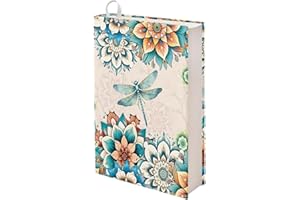 Gomyblomy Dragonfly Book Sox Stretchable Book Cover Boho Blooms Book Sleeve Reusable Book Protector Student School Supply Textbook Jackets Book Covers 9x11