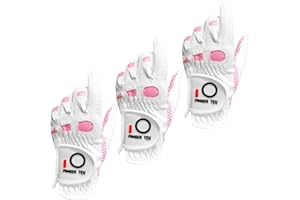 FINGER TEN Golf Gloves Women's Ladies Left Hand or Right Handed Grip Weathersof Value 3 Pack, Fit Size Medium Small Large Pro Design