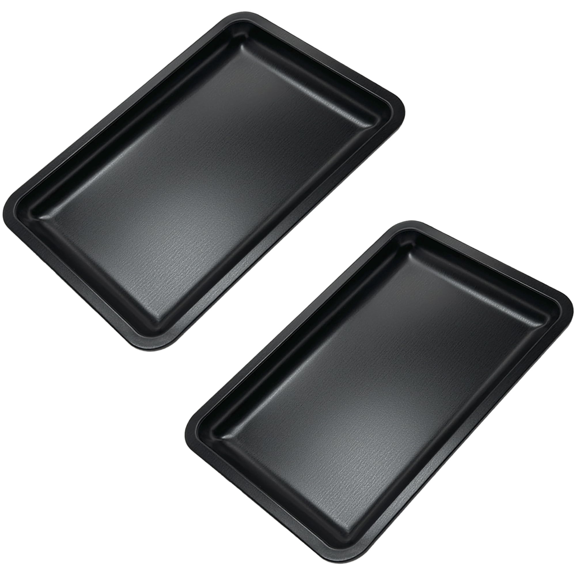 2 PCS Stainless Steel Square Trays,Trinket Serving Trays (Black)