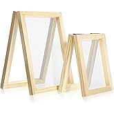 2 Pcs Paper Making Screens, Wooden Papermaking Screen Frame Mould 5 x 4 Inch and 5 x 7 Inch Paper-Making Frame for DIY Paper Craft, Dried Flower