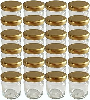 100er Set Sturzgläser Mini Gläser 53 ml Deckelfarbe Gold To 43 Rundgläser Honig Kaviar Marmeladengläser Obstgläser Einweckgläser Honig, Gläser, Einmachgläser, Portionsgläser, Probiergläser