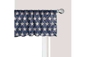 Ambesonne Star Window Valance, Patriotic Star of The American Flag Independence Themeds of Freedom, Rod Pocket Curtain Valances for Kitchen Bedroom, 54" X 18", Blue Night