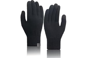 TRENDOUX Winter 100% Merino Wool Warm Gloves for Men Women Touch Screen Fleece Gloves Knit Thin for Texting Typing