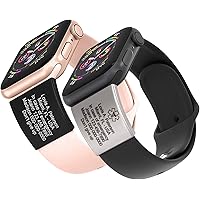Alert ID Tag for Watch Band, Laser Engraved Apple Watch Safety Plate, Fitness Runners ID tag for Sport smartwatch, Medical ta