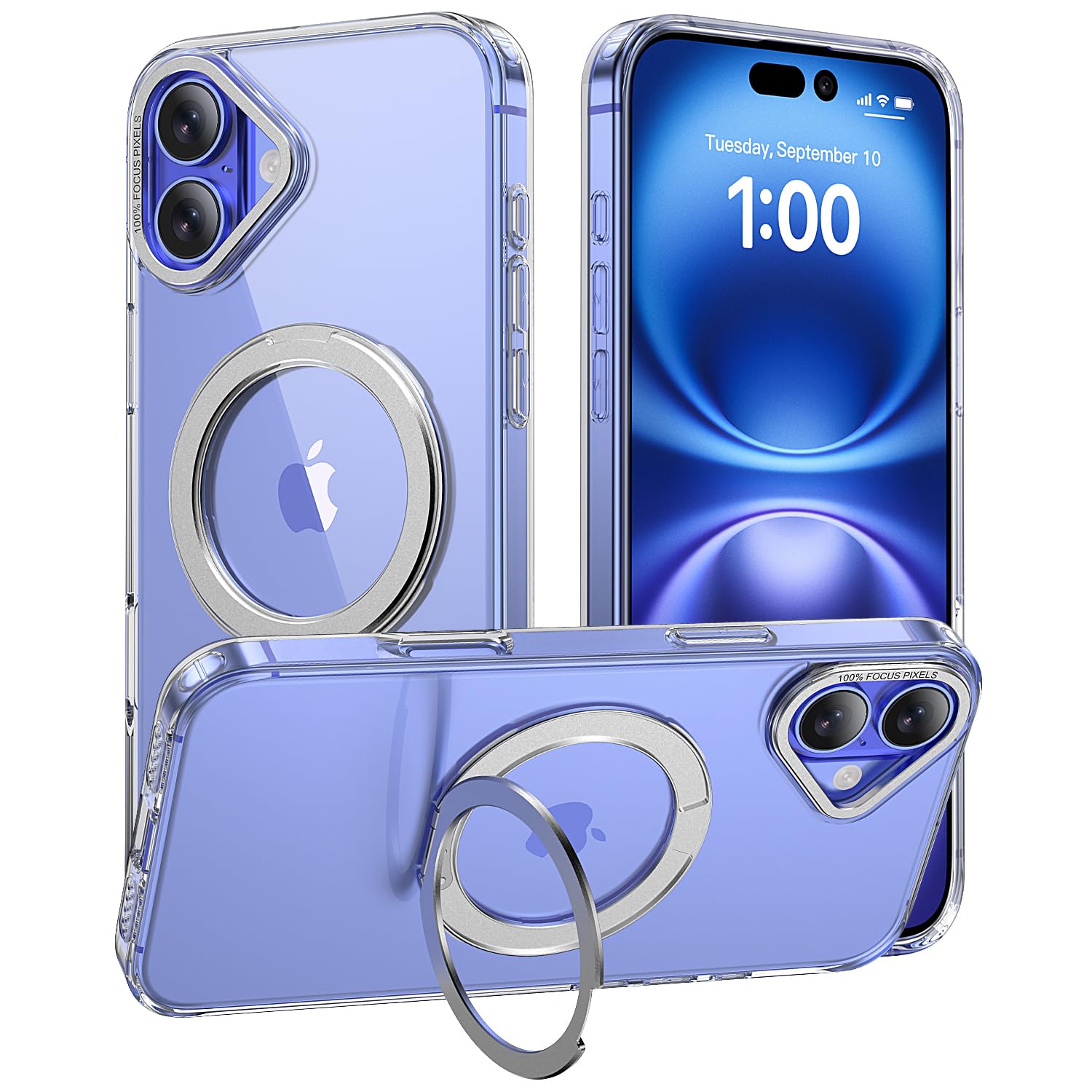 toushion 3 in 1 for iPhone 16 Plus Case Clear with