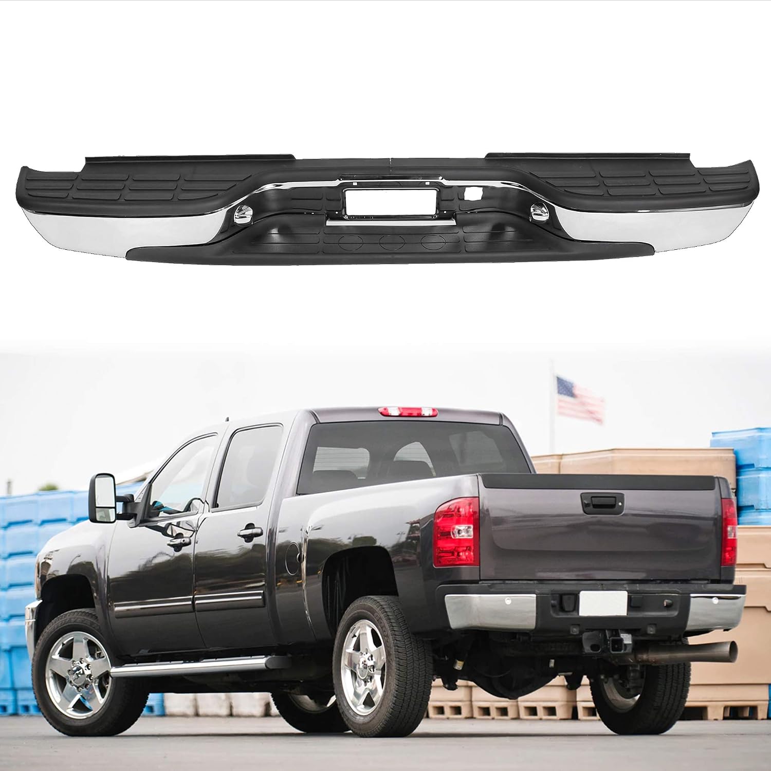 Rear Step Bumper For 19992007 Chevy Silverado GMC Sierra