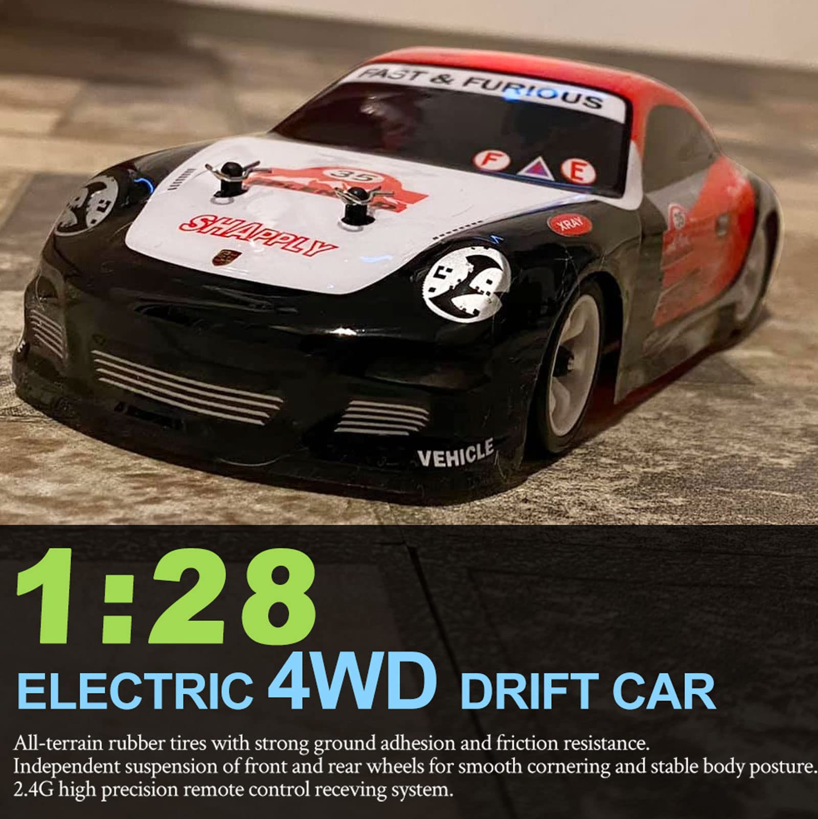 Voiture RC 4WD 60 Km/h – Drift 1/18, Moteur 180 Brushed, 2,4 GHz, Batterie 7,4 V 800 MAh, Temps De Charge 180 Min – Cadeau Enfant Adulte, Contrôle Proportionnel