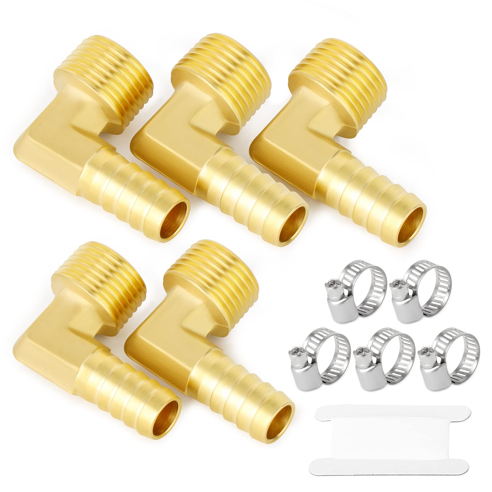 1-1/8" Copper HVAC Elbow Fittings - 90 Degree Welding Joints With Rolled Tube Stops (5-Pack)