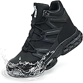 KOIFISH Steel Toe Work Boots for Men Women, Waterproof Lightweight Safety Boots, Steel Toe Shoes with Air Cushion, Comfortable for Industrial Construction Warehouse Factory Logistics Work