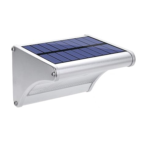 LexonElec Luz Solar 24/60 LED 450/1100 Lúmenes de aleación de aluminio recargable