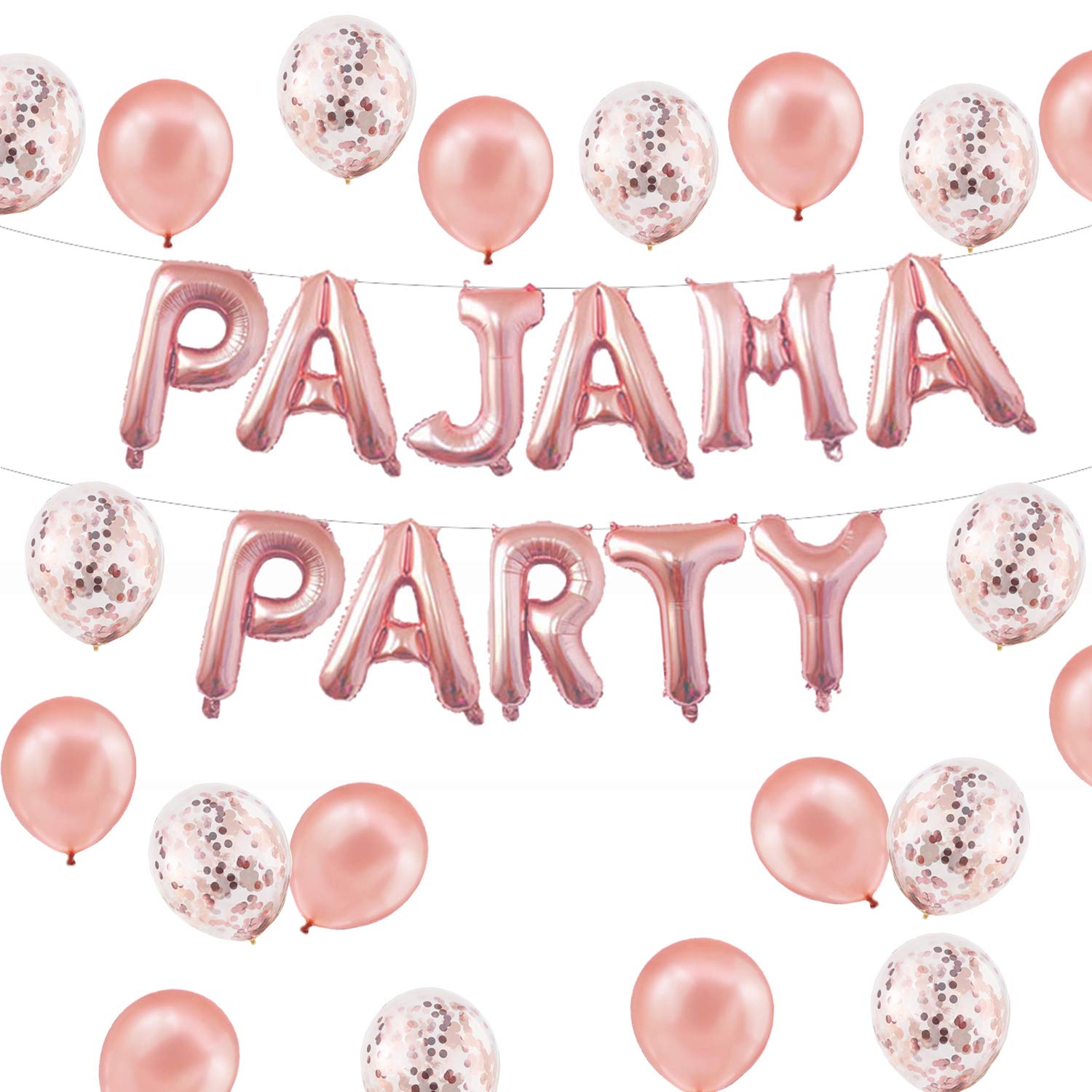 Festiko Pajama Party Gold Glitter Banner – DIY Decoration Sign For Sleepovers, Birthdays & Parties - View #2