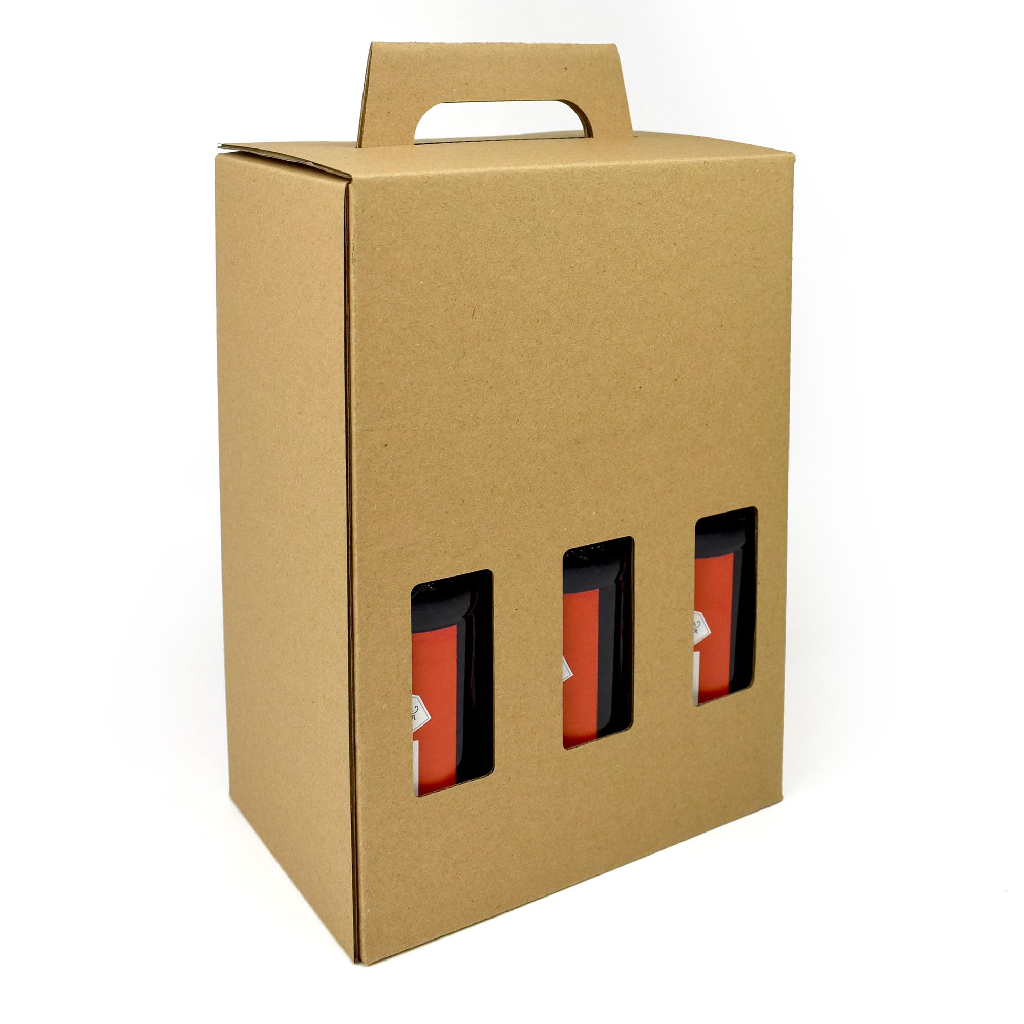 Evergreen Goods 330ml Beer Bottle Carrier Box | Holds 6 Bottles or Cans - 3 Display Windows | Durable Cardboard Holder for Beer, Ale, Cider | Ideal for Home Brew, Gifts, Parties and Occasions (10 Box)