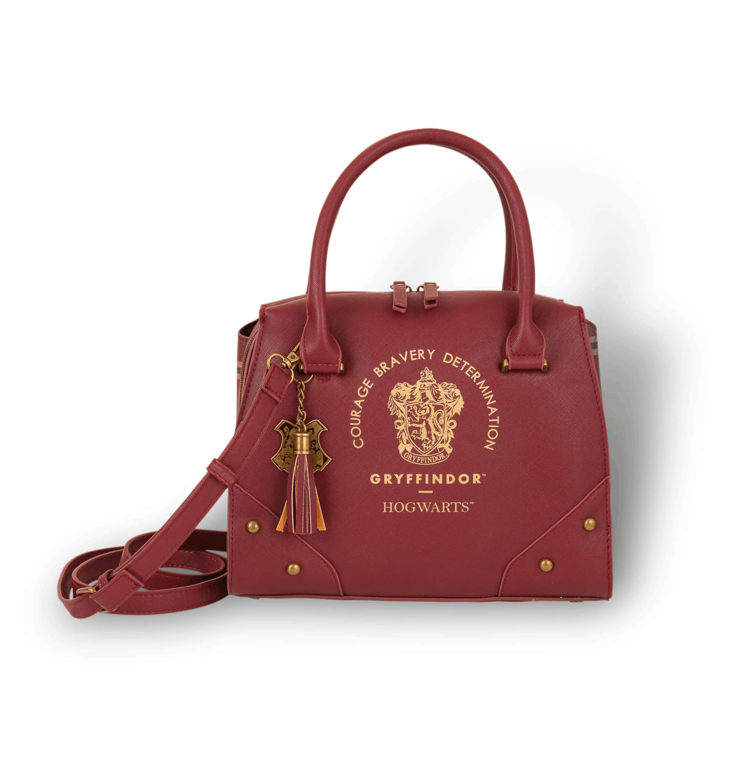 Harry Potter Gryffindor Plaid Top Handbag - Burgandy