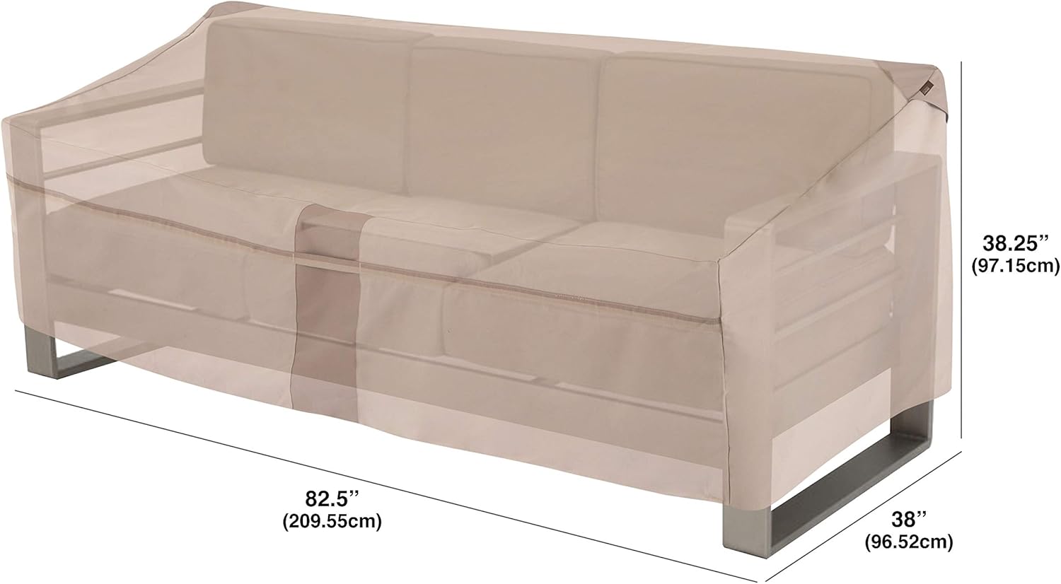 Modern Leisure 2907 Monterey Love Seat Cover (82.5 L x 38 D x 38.25 H inches) Water-Resistant, Large, Khaki/Fossil : Garden & Outdoor