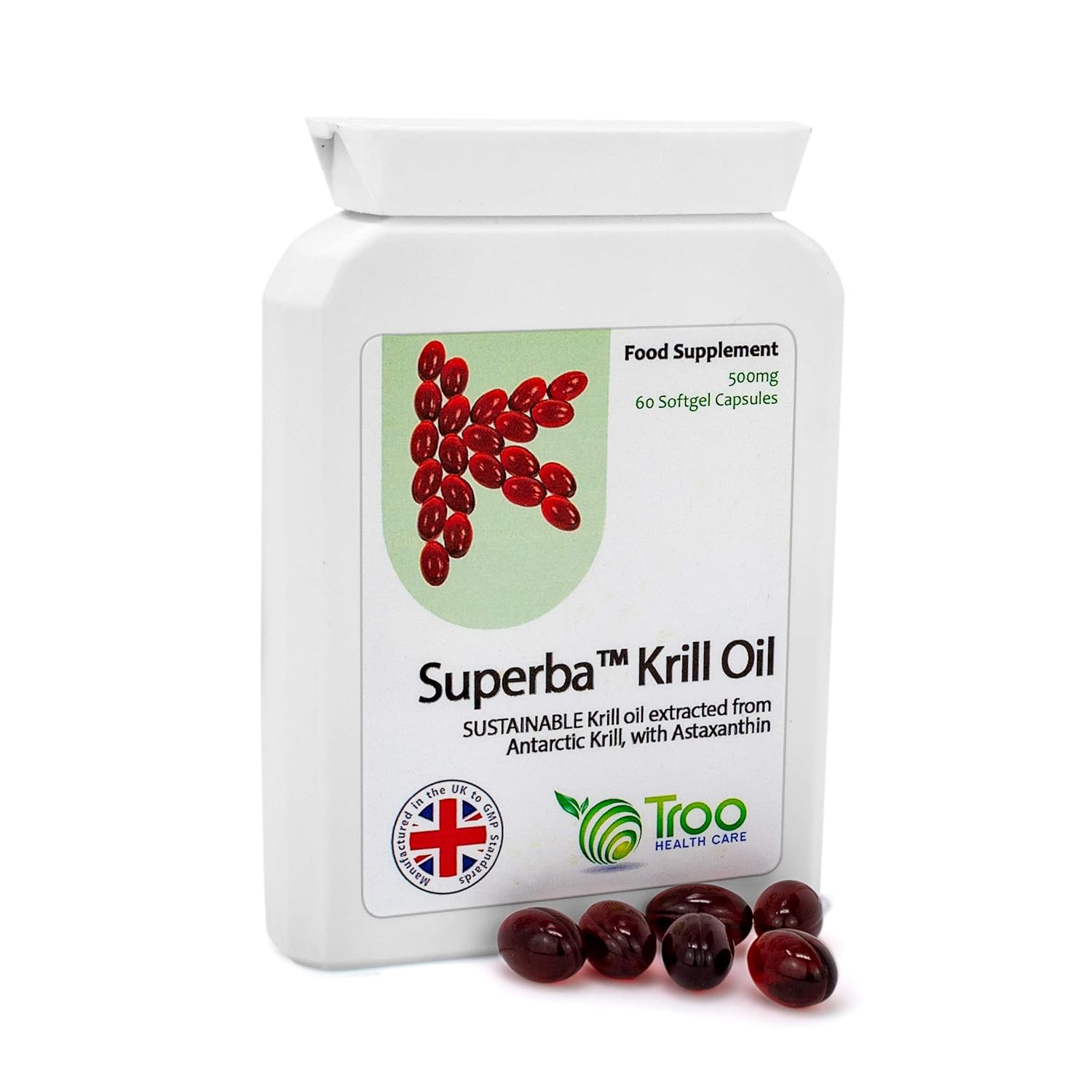 Troo Health Care Superba Krill Oil Extract 500mg 60 Soft Gel Easy