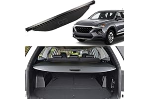 Liizoo Cargo Cover for Hyundai Santa Fe 2019 2020 2021 2022 2023 Rear Trunk Cover Trunk Security Cover Shielding Shade Car Ac