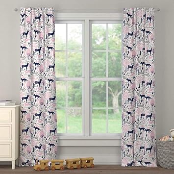 Carousel Designs Navy And Gray Woodland Drape Panel 64 Inch Length