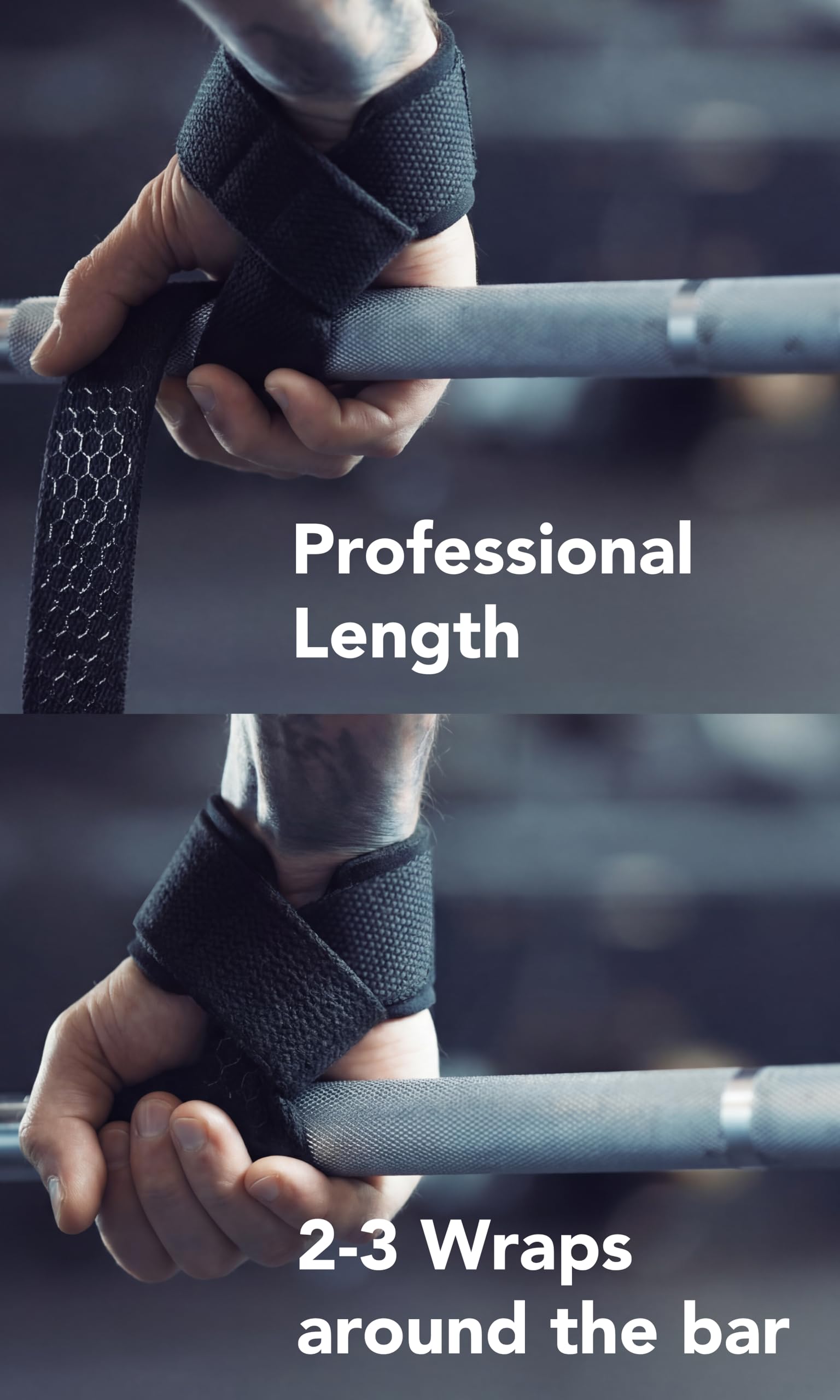 Fitgriff® Zughilfen (gepolstert) für Krafttraining, Bodybuilding, Fitness - Kreuzheben Gurte - Lifting Straps - für Frauen und Männer (Original Black, Silicone) 2