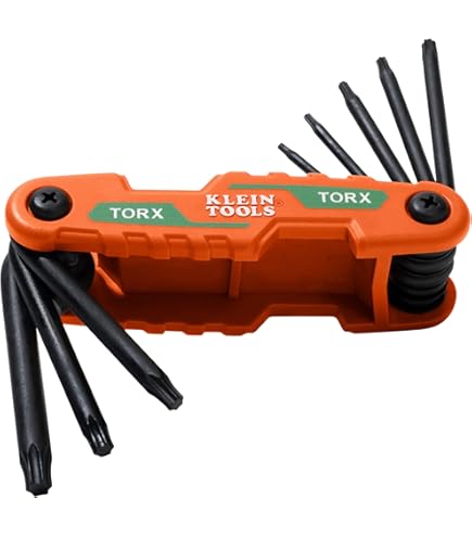 Klein Tools 70550T Pro Folding Hex Key Set, 10-Key Torx Sizes T6