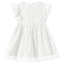 Niyage Toddler Girls Elegant Lace Pom Pom Flutter