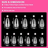 Diboniur Medium Almond Soft Gel Nail Tips 550Pcs Clear Full Cover 11 Sizes for view 2