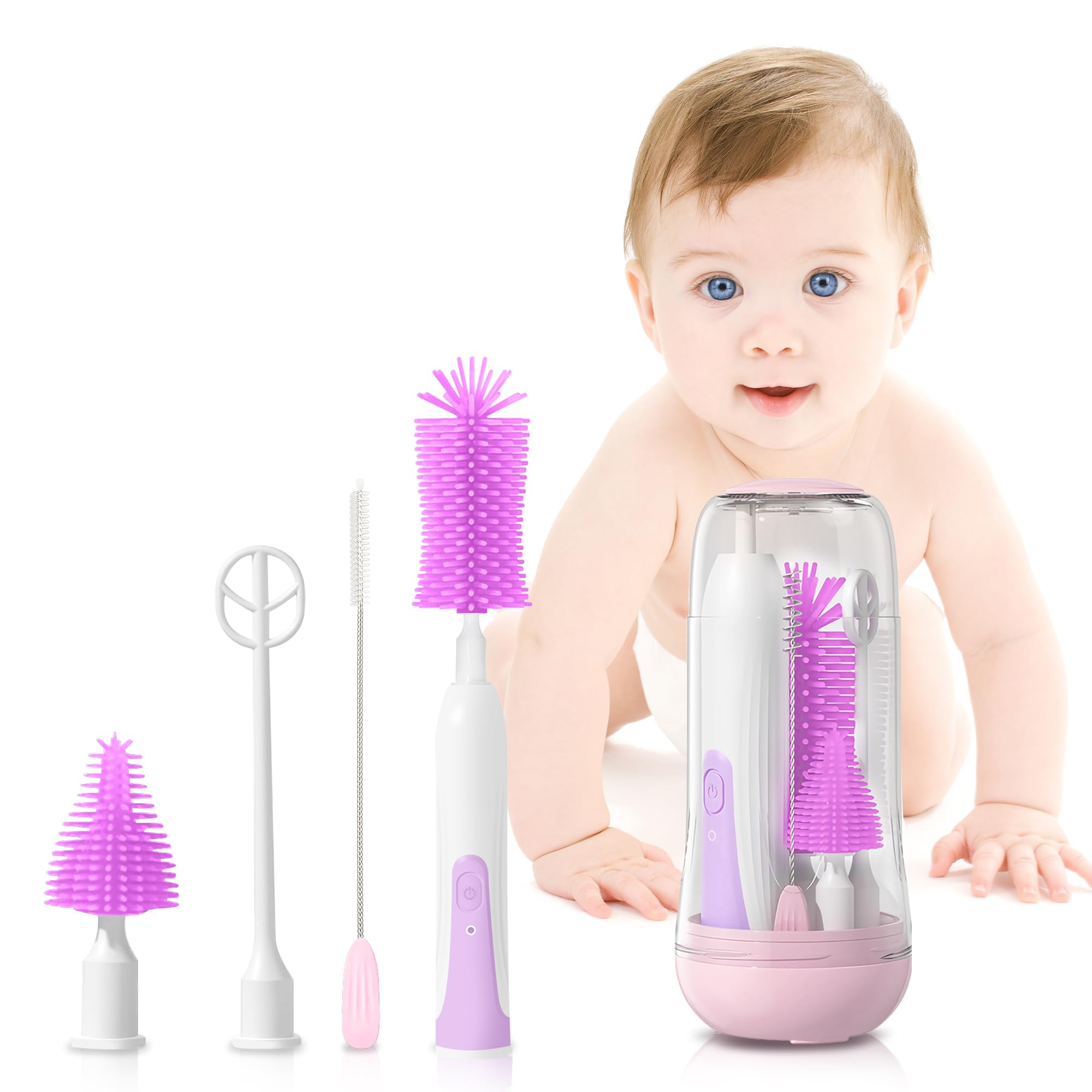 Cleaning Brush Set Portable Bottle Brush Electric Bottle Brush