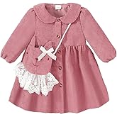 Mioglrie Toddler Girl Fall Dress Baby Girl Winter Clothes 6 12 18 24 Months Outfit Cute Dresses for Girls with Satchel
