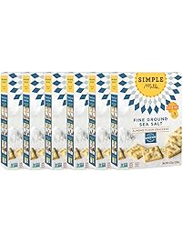 Simple Mills Naturally Gluten Free Almond Flour Crackers, Fine Ground Sea Salt, 6 Count