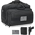 DBTAC Gun Case Bag Deluxe Medium Size | Tactical 2~4 Pistol Bag Firearm Shooting Case with Lockable Zipper for Shooting Range Outdoor Hunting | US Flag Patch + MOLLE Pouch + Universal Holster Included