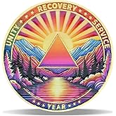 Affirmation Dawn Voyage Sobriety Coin – Journey into Serenity NA Medallion – Spiritual Token for Recovery & Clean Time – Empowering NA AA Chips – Gift for Men & Women