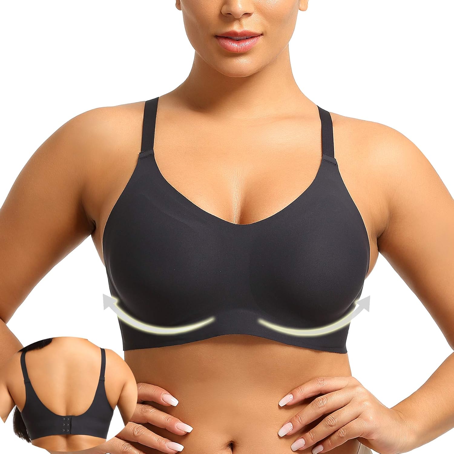 lttcbro Women’s Seamless Yoga Bra Wirefree Comfortable V Neck Lounge