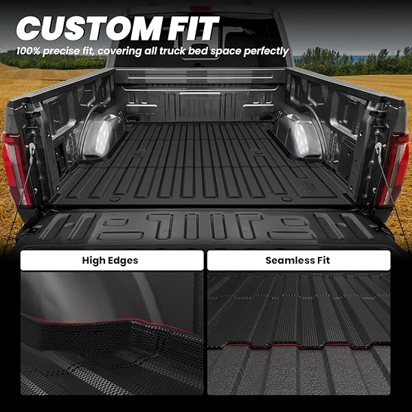 LASFIT 5.5FT BED MAT FOR FORD F-150 | F150 LIGHTNING 2026 2025 2024 67.1″ BED BOX ALL WEATHER PROTECTOR TPE TRUCK BED LINER DURABLE EASY CLEAN-NOT FIT FOR DROP IN BEDLIENR